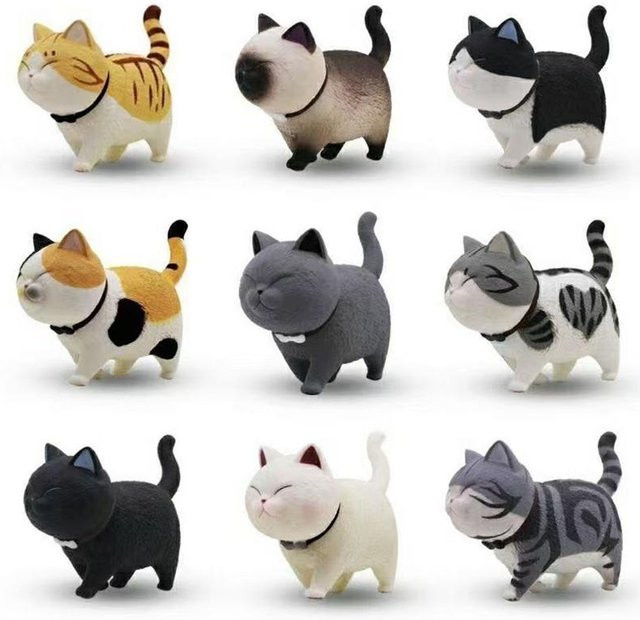 Binchi Outdoor Product Katzen-Ornamente, Mini-Katzenfiguren, 9-teiliges Set, ab 14 Jahren - Bild 1