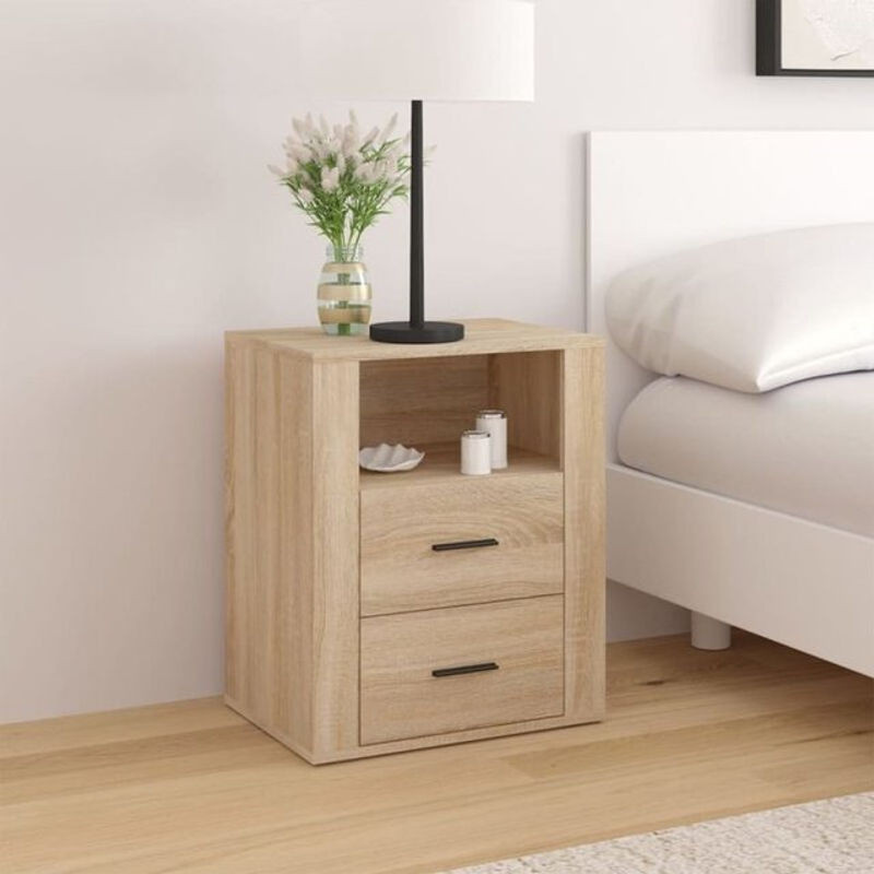 Nachttisch Vidaxl in Sonoma-Eiche Natur aus Holzwerkstoff, B/T/H: 50 x 36 x 60 cm - Bild 1