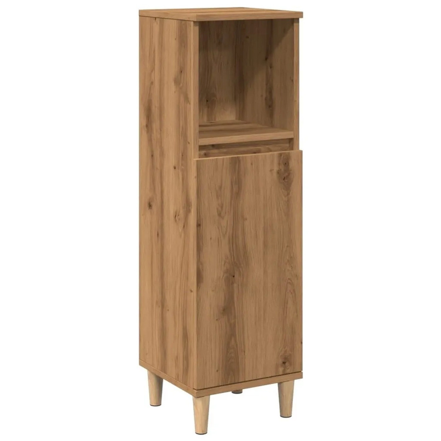 vidaXL Badschrank Artisan-Eiche in Braun mit Regalfach und Türen, B/T/H: 30 x 30 x 100 cm - Bild 2