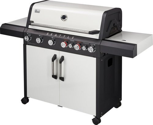 THOR Gasgrill Seattle 6 Pro in Weiß mit 6 Brennern, Thermometer, Warmhalterist und Unterschrank - Bild 1
