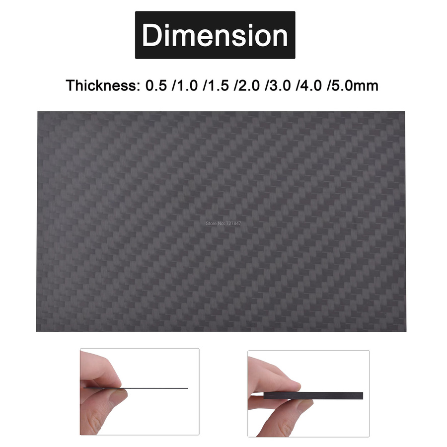 Readytosky Echt-Carbonfaserplatte in Schwarz, B: 12,5 cm, T: 7,5 cm - Bild 2