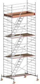 Hymer Treppen-Fahrgerüst aus Aluminium mit Fahrtraversen, Farbe: Silber, B/T: 295 x 150 cm, Reichweite: 8,6 m - Bild 1