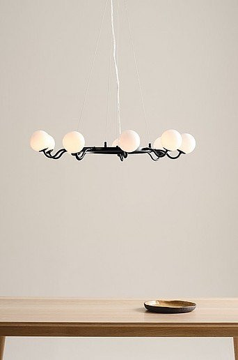 Jotex Deckenlampe CURVY in Schwarz mit Glaselementen und Metallgehäuse - Bild 1