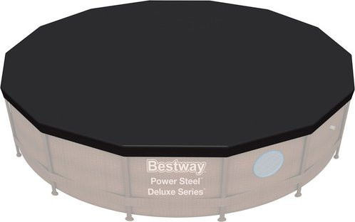 Bestway Flowclear Abdeckplane für runde Pools, Schwarz, Breite: 427 cm - Bild 1