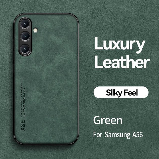Magnetische Leder Handyhülle für Samsung Galaxy A56 5G, A36 5G und A26 5G in Grün - Bild 1