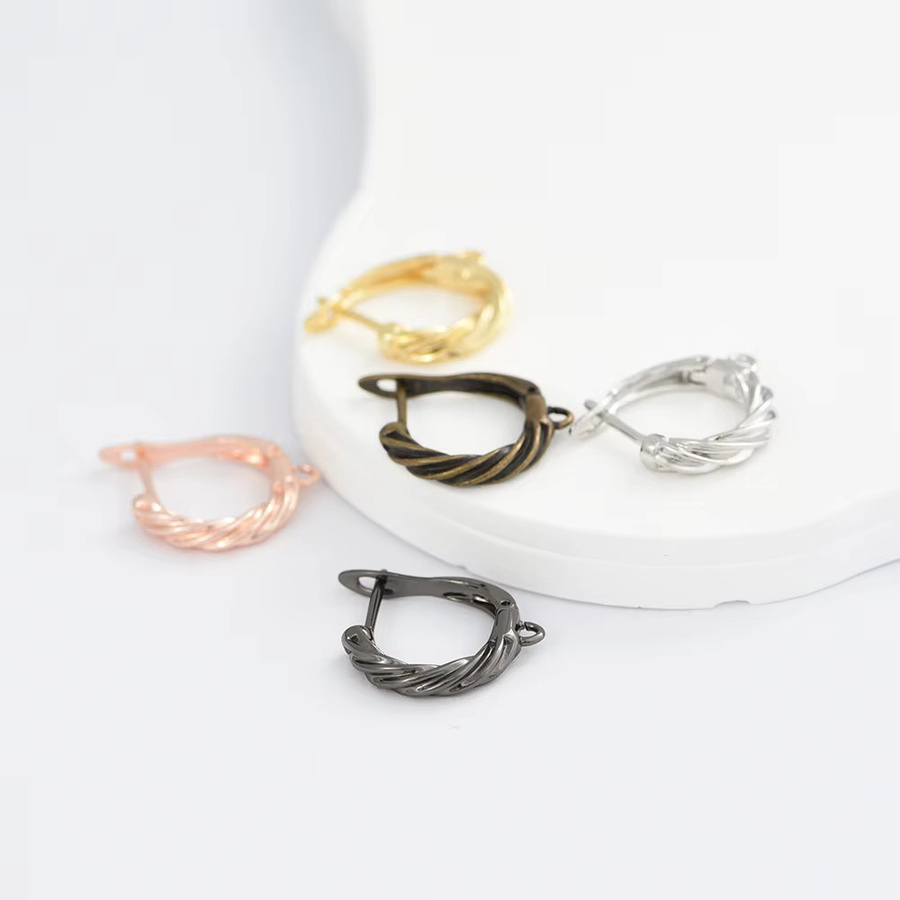 YANASI Ohrringhaken, 18K Gold/versilberte, Schwarz, Unisex - Bild 1