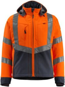 Mascot Blackpool Soft Shell Jacke Größe XL in Orange/Schwarzblau nach EN ISO 20471 Class 3 mit Cordura - Bild 1