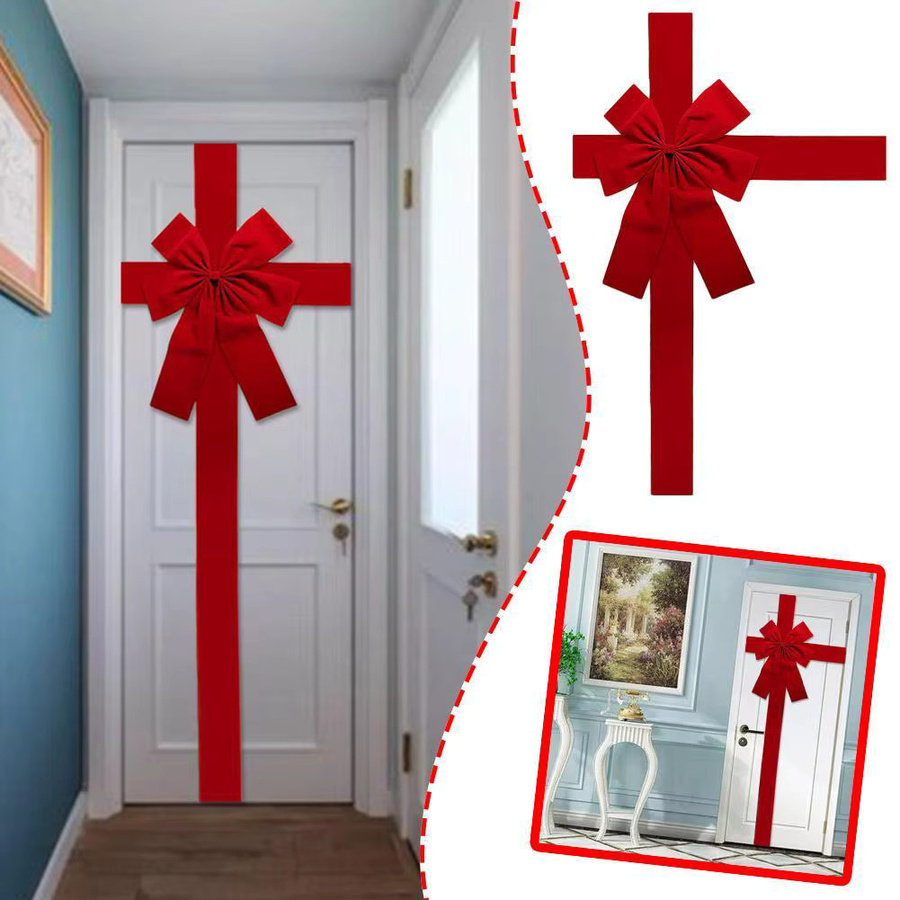Rote Organza-Schleife als Weihnachtsdekoration zum Aufhängen - Bild 2