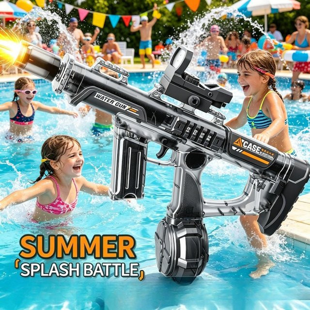 CTMA Wasserpistole, Elektrisch, mit Licht und Sound, Dauerfeuer, Rückstoßfunktion - Bild 1