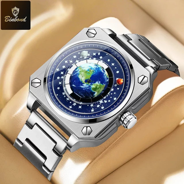 BINBOND Armbanduhr Quarz, Edelstahl, Blau, Herren - Bild 1