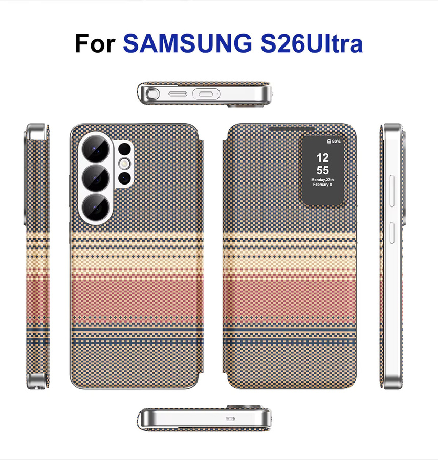 Smart Window View Case Leder Hülle für Samsung Galaxy S26 Ultra S25 Ultra S26 Plus S25 FE in Purple - Bild 2