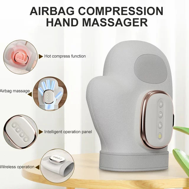 vilnason Elektrisches Hand- und Fingermassagegerät mit Heißkompresse und Vibration - Bild 1