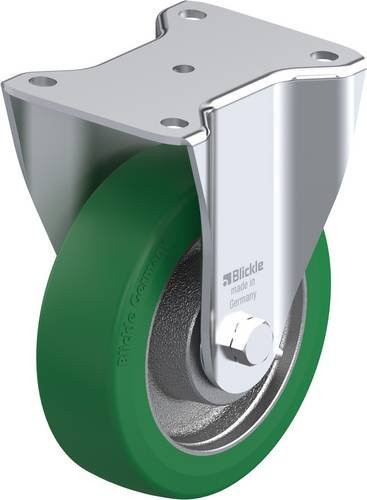 Blickle Bockrolle BH-GST 160K in Silber und Grün mit 160 mm Rad-Durchmesser und 600 kg Tragfähigkeit - Bild 1