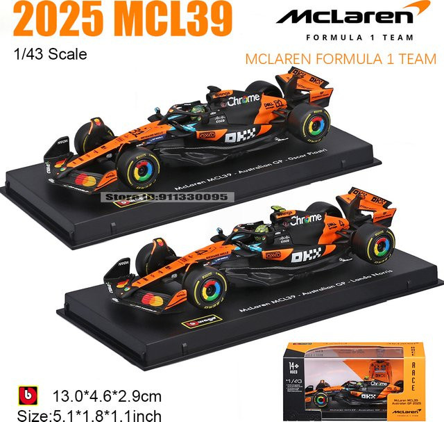 Bburago McLaren MCL39, Legierungsauto, Druckgussmodell, 1:43, ab 14 Jahren - Bild 1