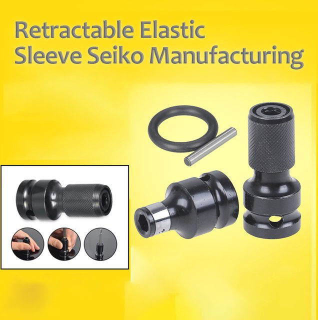 Adapter Set für Schlagschrauber von 1/2 Zoll auf 1/4 Zoll Hex Ratsche Buchse in Schwarz - Bild 1