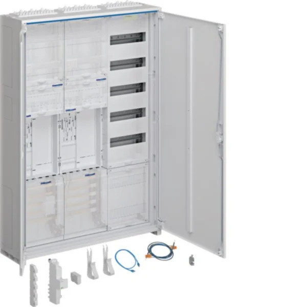 Hager Komplettschrank Zählerplatz für 2 Zählerplätze, Aufputz oder Unterputz teilversenkt, Weiß, B/T/H: 80,0 x 20,5 x 110,0 cm - Bild 1