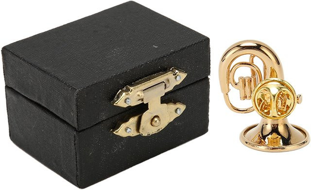 GoolRC Miniatur-Waldhorn Brosche aus Metall in Gold für Musikliebhaber - Bild 1