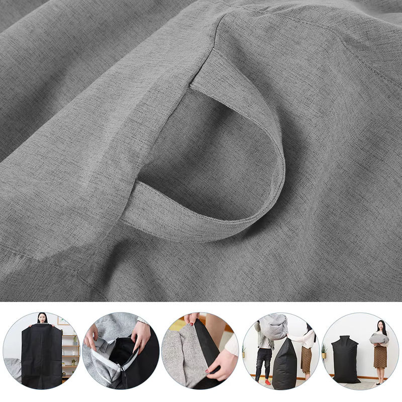 Willstar Sitzsack-Sofabezug aus Polyester in Grau mit Aufbewahrungstasche - Bild 5