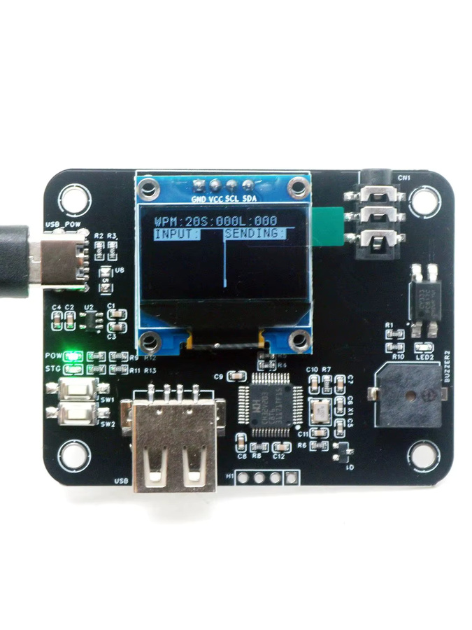 DYKBmetered Amateurfunk CW Übungs- und Übertragungstastatur mit OLED-Display und USB-C, elektronische Morsecode-Tastatur für das Training in Schwarz - Bild 3