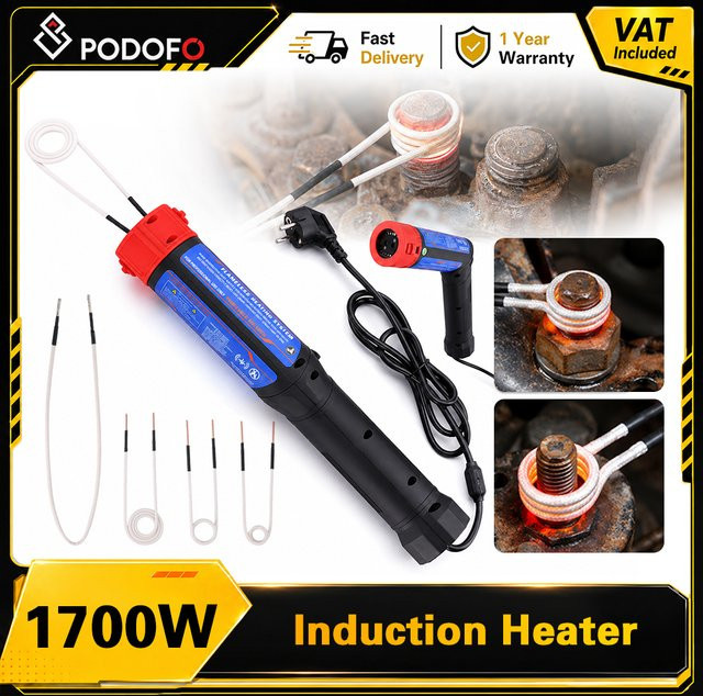 Podofo Rotations-Handmagnetinduktions-Mutterheizer 1,7 kW mit LED-Licht zum Entfernen verrosteter Schrauben - Bild 1