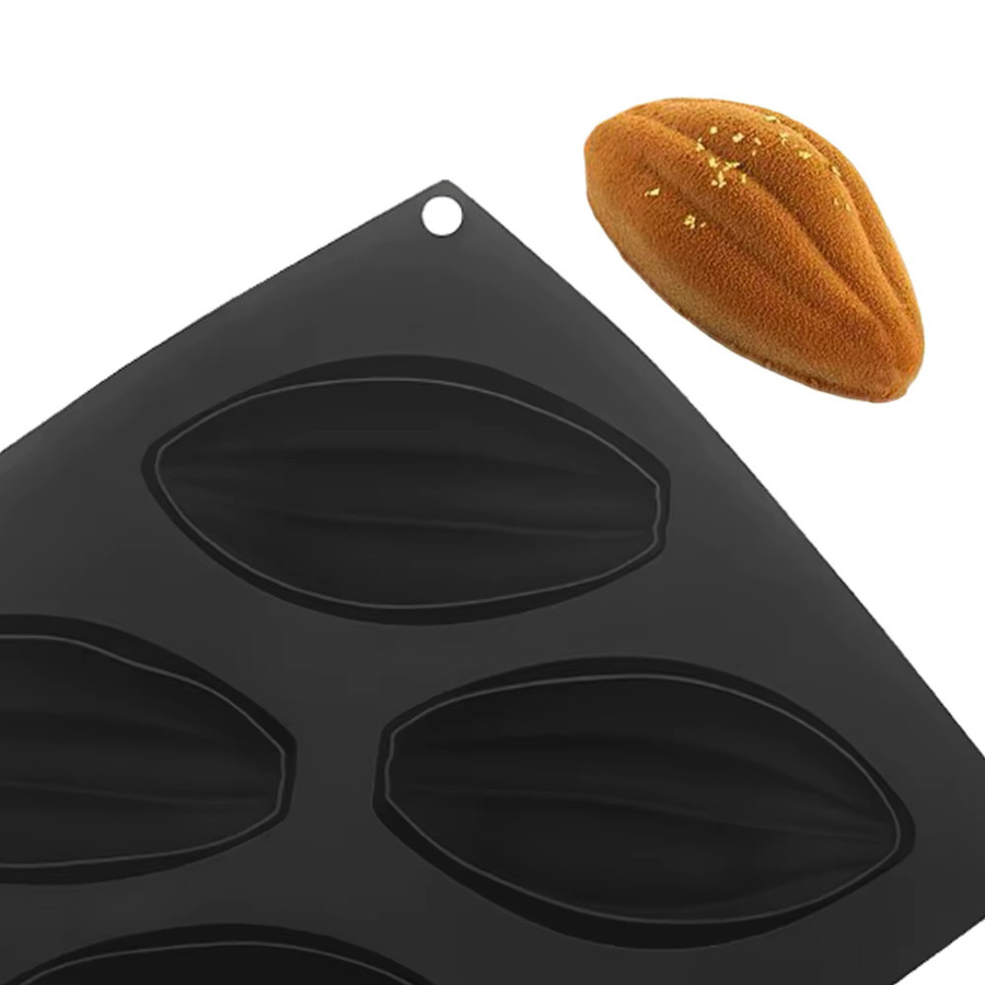 Meibum Silikonform für Olivenmousse-Kuchen mit 6 ovalen Mulden in Schwarz - Bild 5