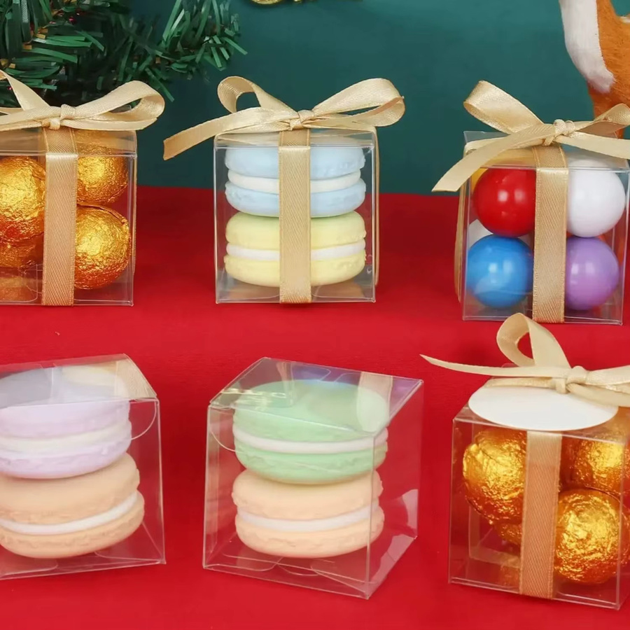 50 Stück transparente Kunststoff-Geschenkboxen mit goldenem Band für Hochzeits- und Partygeschenke - Bild 4