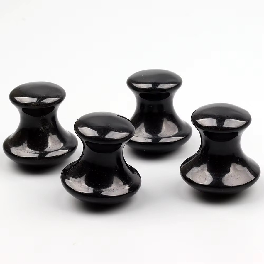 Muyijaderies Obsidian Pilz Gua Sha Massagegerät, Unisex - Bild 2