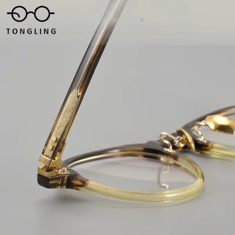 QIRONG Brillenrahmen oval, Acetat, Vollrand, braun - Bild 1