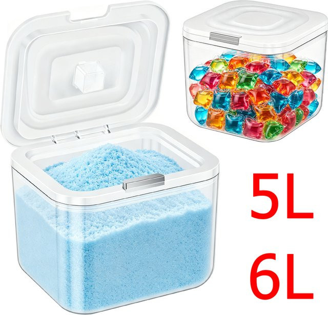 Willstar Wäsche-Pod-Behälter mit Pop-Up-Funktion, 5/6 L, transparent - Bild 1