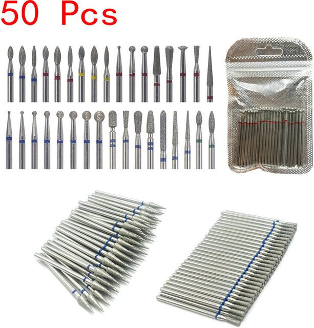 Ysen Nagel Bohrer Bits Diamant Fräser, 50er Set, Maniküre Zubehör - Bild 1