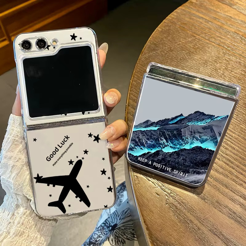 Transparente Schutzhülle mit Bergkarten-Print für Samsung Galaxy Z Flip 8 7 FE 6 5 4 - Bild 2