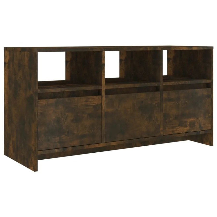 vidaXL TV-Schrank aus Holzwerkstoff in Räuchereiche, Farbe Braun, B/T/H: 102 x 37,5 x 52,5 cm - Bild 2
