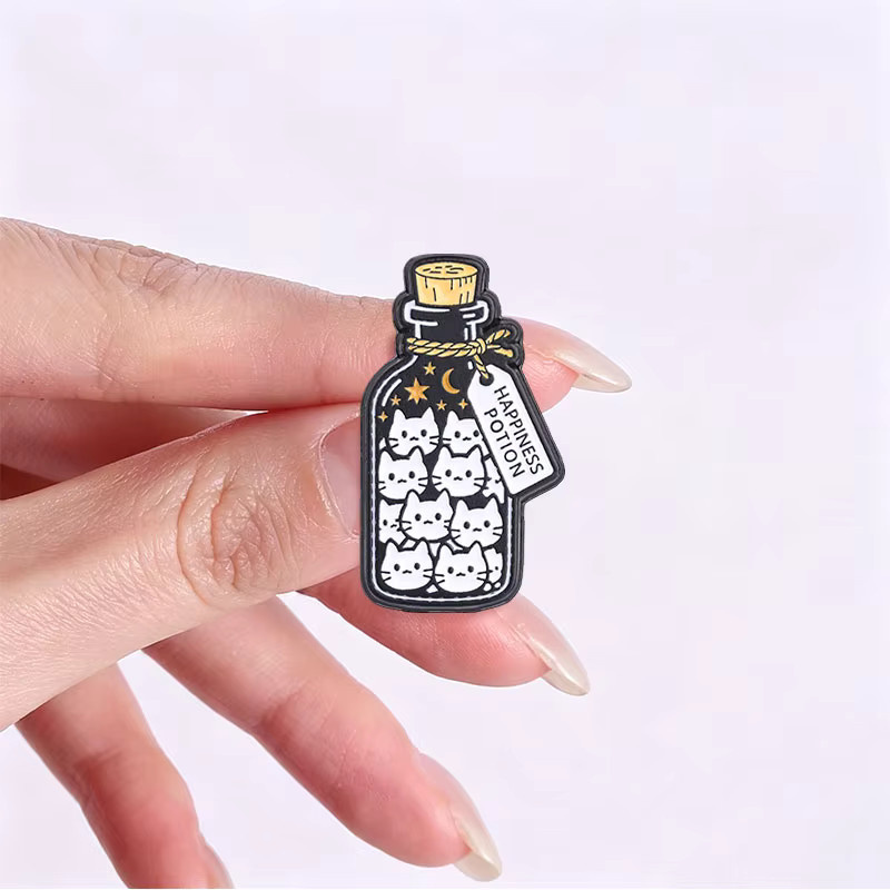 QIHE JEWELRY Emaille-Pins, Katzen-Elfen-Broschen - Bild 2