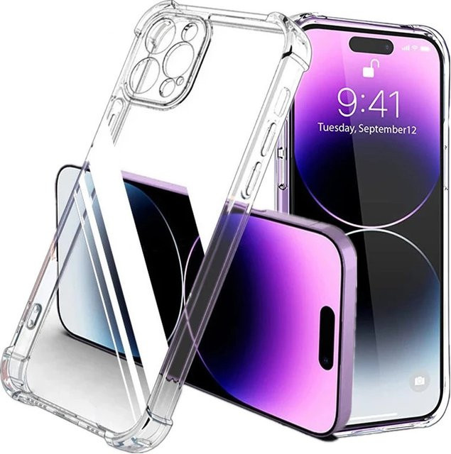 Stoßfeste Silikon-Schutzhülle für Apple iPhone 16 Pro Max, iPhone 16 Plus, iPhone 16E und iPhone 16 Pro in Transparent - Bild 1