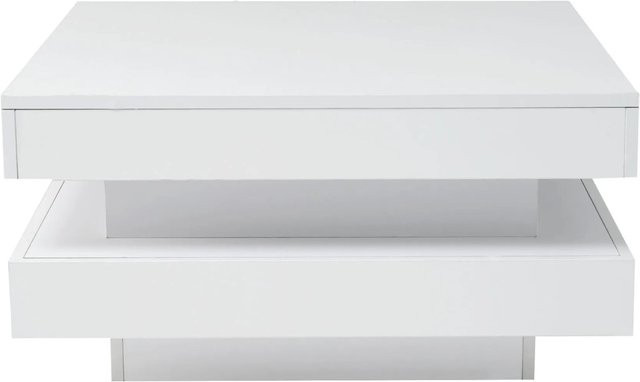 okwish Couchtisch mit 16-farbiger LED-Beleuchtung in Weiß, quadratisch, B/T/H: 70 x 70 x 36 cm - Bild 1