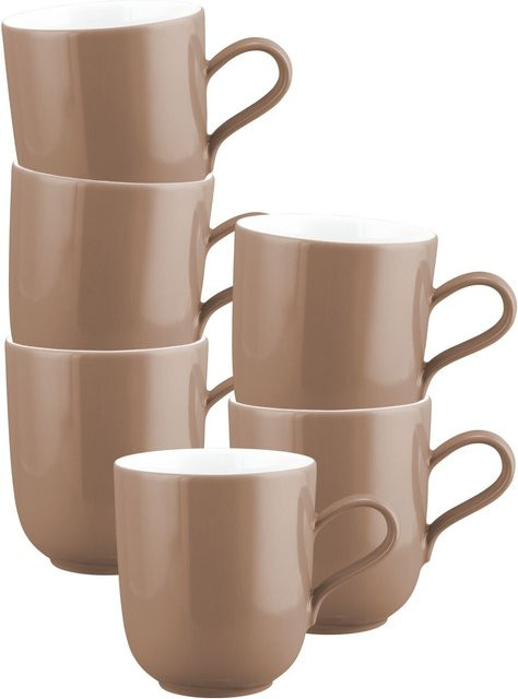 Seltmann Weiden Henkelbecher Liberty Pure Colors Braun 400 ml 6er Set - Bild 1