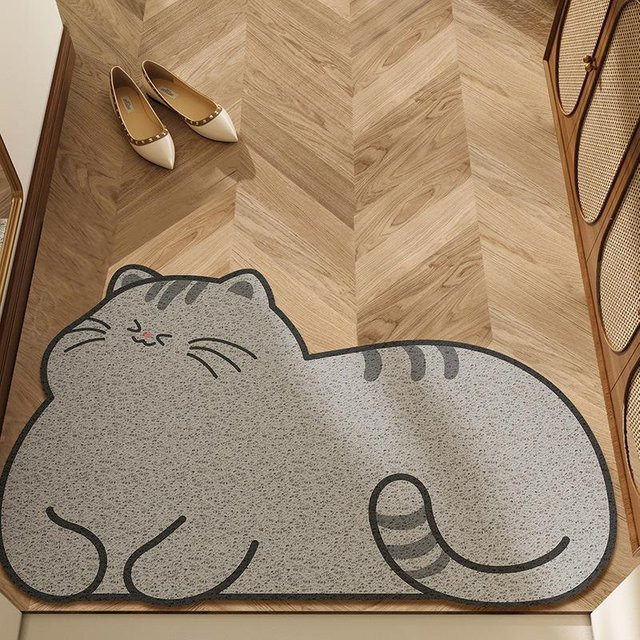Schmutzfangmatte Yiran Furniture mit niedlichem Cartoon-Haustier Motiv in Grau, Breite: 40 cm, Tiefe: 60 cm - Bild 1