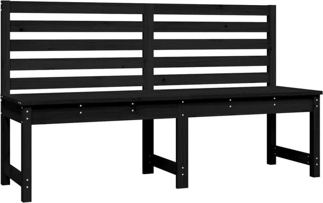 vidaXL Gartenbank aus massivem Kiefernholz in Schwarz, rustikal, B/T/H: 157,5 x 45 x 91,5 cm - Bild 1