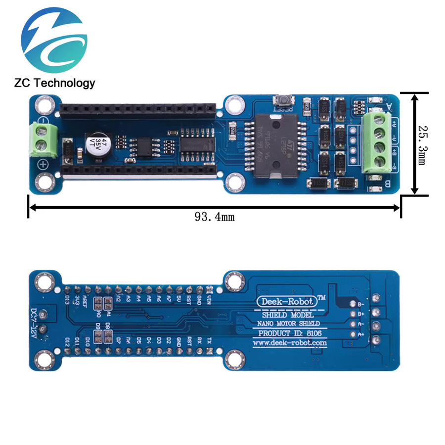 Daten Logging Shield für Arduino Nano mit RTC Real Time Clock und Dual Channel L298P Motor Treiber Board in Blau - Bild 2