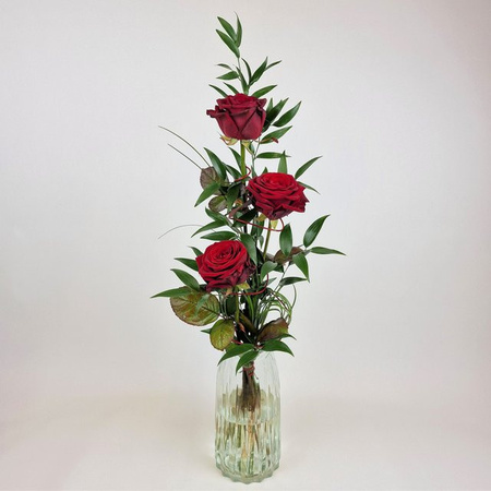 Lovely Times Blumenstrauß Rosen Greenery Rot Größe S