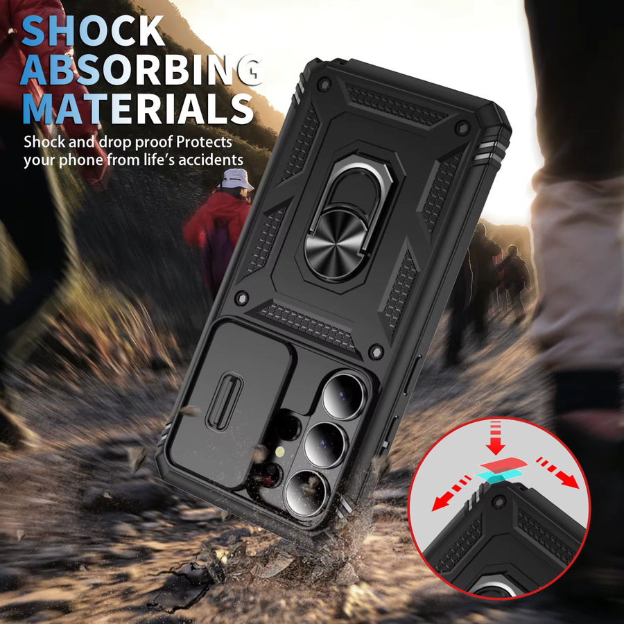 Clucy 360° Vollschutz-Handyhülle für Samsung Galaxy S26 S25 S24 S23 Ultra mit Panzerung, Magnetring und Standfunktion in Schwarz, Pink oder Grün - Bild 3