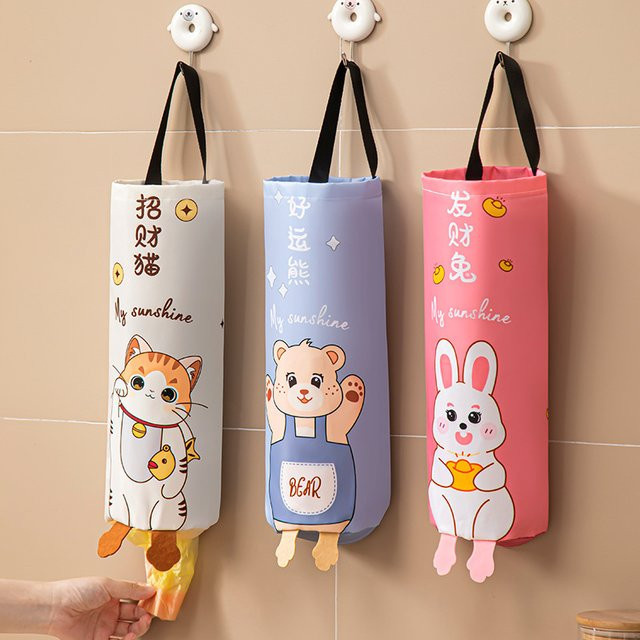 NANCY TINO Wand-Aufbewahrungstasche für die Küche in Pink als Organizer für Müllbeutel mit großer Kapazität, B/T/H: 34,0 x 17,0 x 3,0 cm - Bild 1