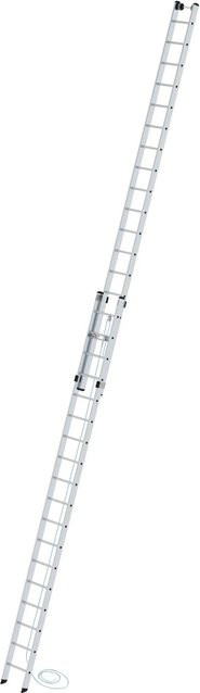 PROREGAL Sprossen-Seilzugleiter 2-teilig in Silber ohne Traverse, 2 x 18 Sprossen - Bild 1