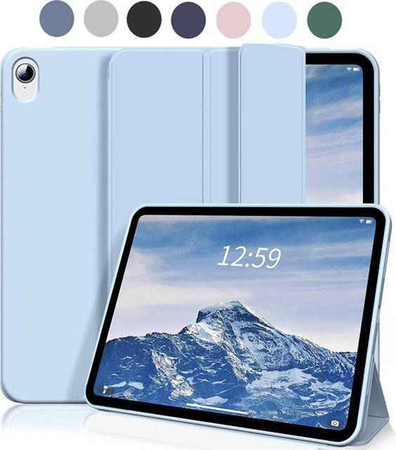 Chenxinyi Smart Folio Trifold Stand Schutzhülle mit weicher TPU-Rückseite für iPad mini 7 A17 Pro (2024) und iPad mini 6 (2021) 8,3 Zoll in Schwarz und Blau - Bild 1