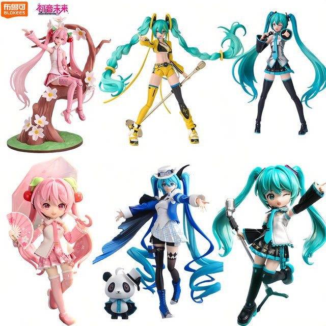 BLOKEES Hatsune Miku Anime Figur Montage Modell aus PVC Wunder Kirschblüte Zukunft Serie - Bild 1