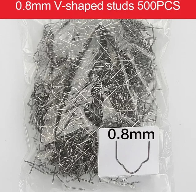 Vibratite Welle Heftklammern für Kunststoffreparaturen in Silber, 500 Stück, Durchmesser: 0,6 mm und 0,8 mm - Bild 1