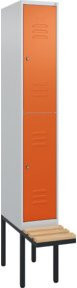 C+P Doppelstock-Spind Classic PLUS Sitzbank mit 1 Abteil, Buche-Hartholz und Zylinderschloss, B/T/H: 212,0 x 30,0 x 81,5 cm - Bild 1