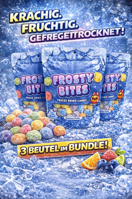Frosty Bites Freeze Dried Gummy Puffs 3 x 50 g - Bild 1