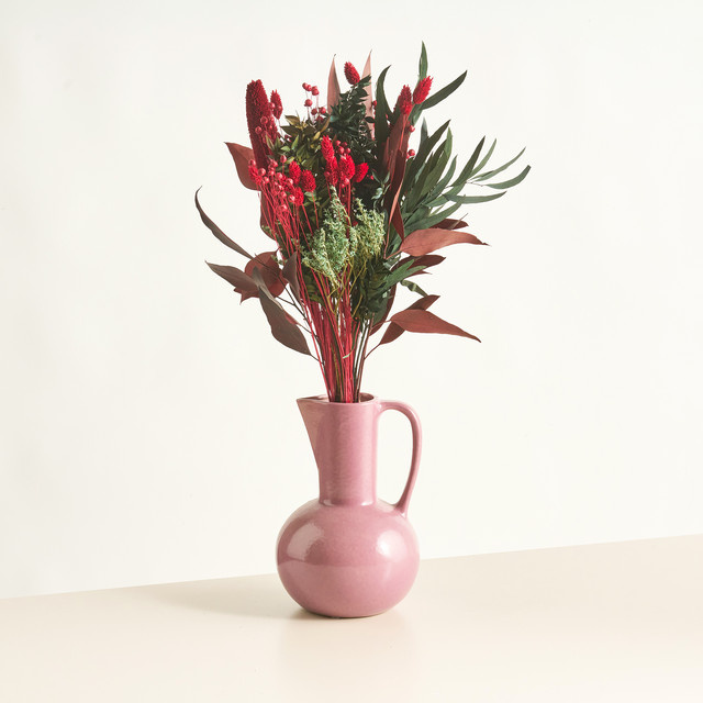 Trockenblumenstrauß Highlight von BLUME2000 in Rot und Grün für Weihnachten - Bild 1