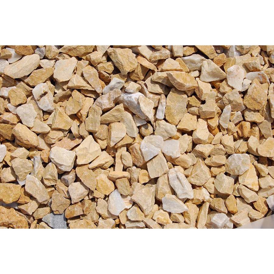 Scherf Marmorsplitt Gold-Ocker in Beige, grober Zierkies für den Garten, 1000 kg - Bild 2